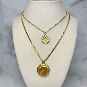 Upcycled Gold Pendant Layered Necklace